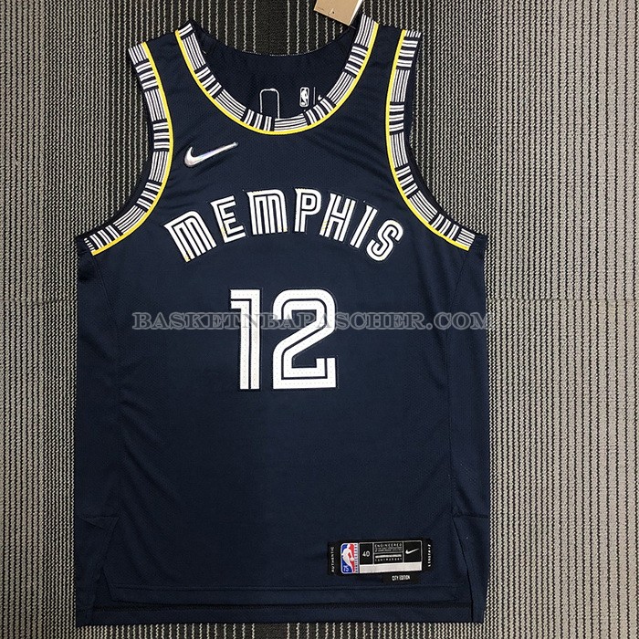 Maillot Memphis Grizzlies Ja Morant NO 12 Ville 2021-22 Authentique Bleu